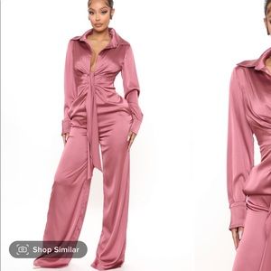 Stretch satin jumpsuit from Fashion Nova. Never worn.